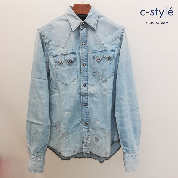 RRL ダブルアールエル デニムウエスタンシャツ ブルー レディース ラルフローレン