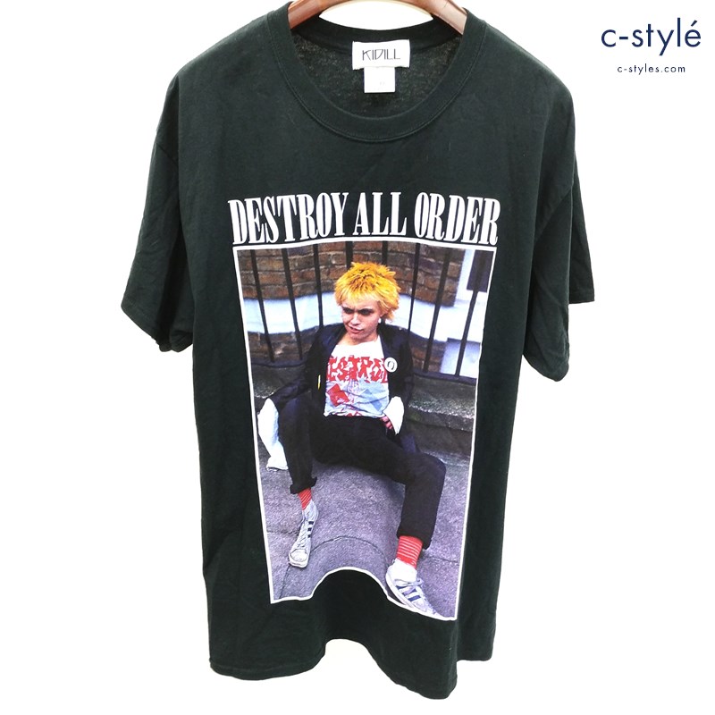 KIDILL キディル DESTROY ALL ORDER TSHIRTS FREE ブラック Tシャツ KL359 半袖 綿100 プリント 日本製