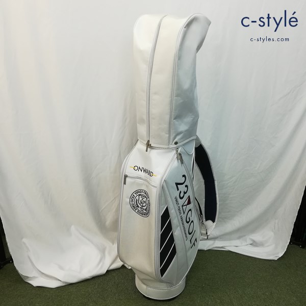 23区GOLF ゴルフ キャディーバッグ フード付き ホワイト ゴルフ用品