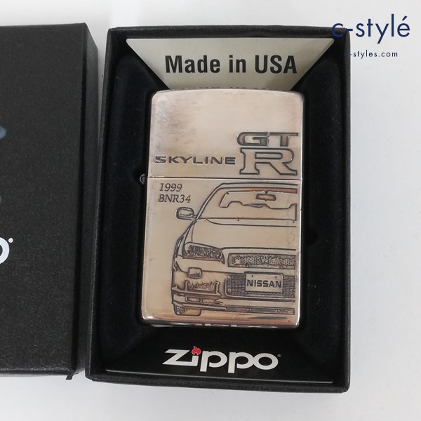 ZIPPO ジッポー SKYLINE GTR 1999 BNR34 シリアルナンバー オイルライター シルバー