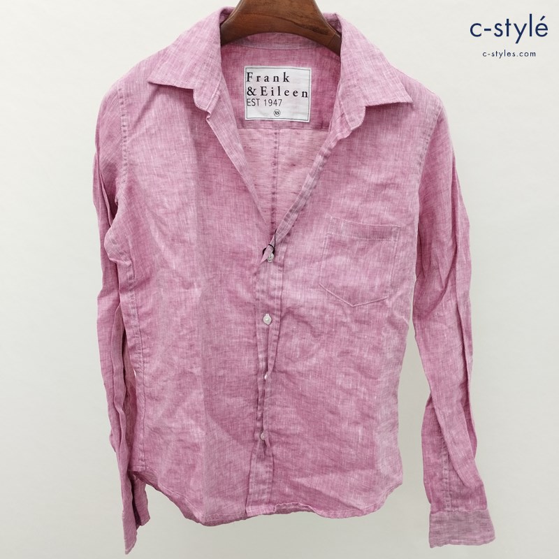 Frank & Eileen フランク アンド アイリーン シャツ XS ピンク 長袖シャツ 麻100％