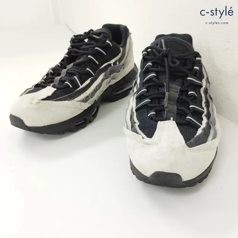 COMME des GARCONS HOMME PLUS × NIKE AIR MAX 95 スニーカー 28cm ブラック×ホワイト CU8406-101