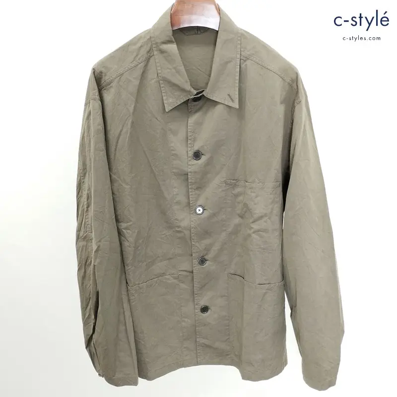 JOHN SMEDLEY ジョンスメドレー ジャケット 3(L) カーキ A2726F JM232 日本製 綿 シルク