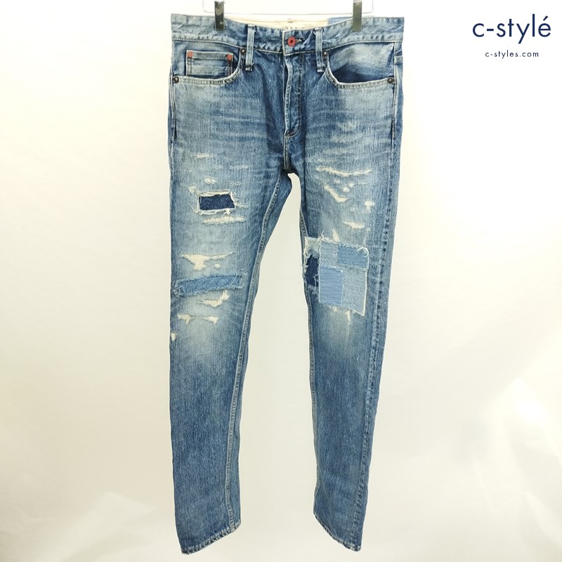 DENHAM デンハム デニムパンツ W31 L32 インディゴ FORGE MIJBVR ジーパン ダメージ 綿100 日本製