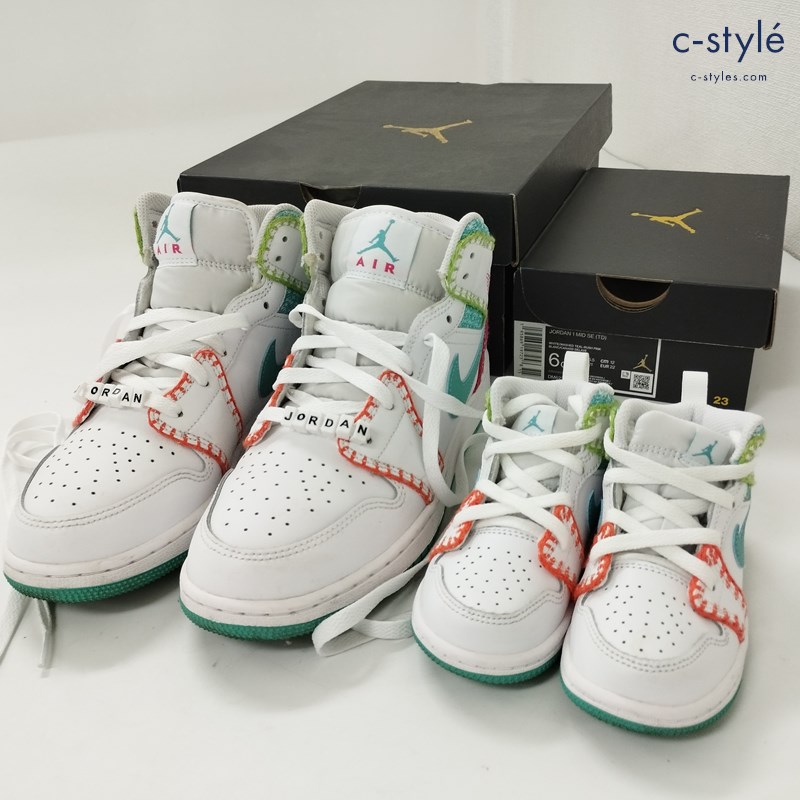NIKE ナイキ AIR JORDAN 1 MID SE(GS) 6.5Y JORDAN 1MID SE(TD) 6c マルチカラー レディース キッズ