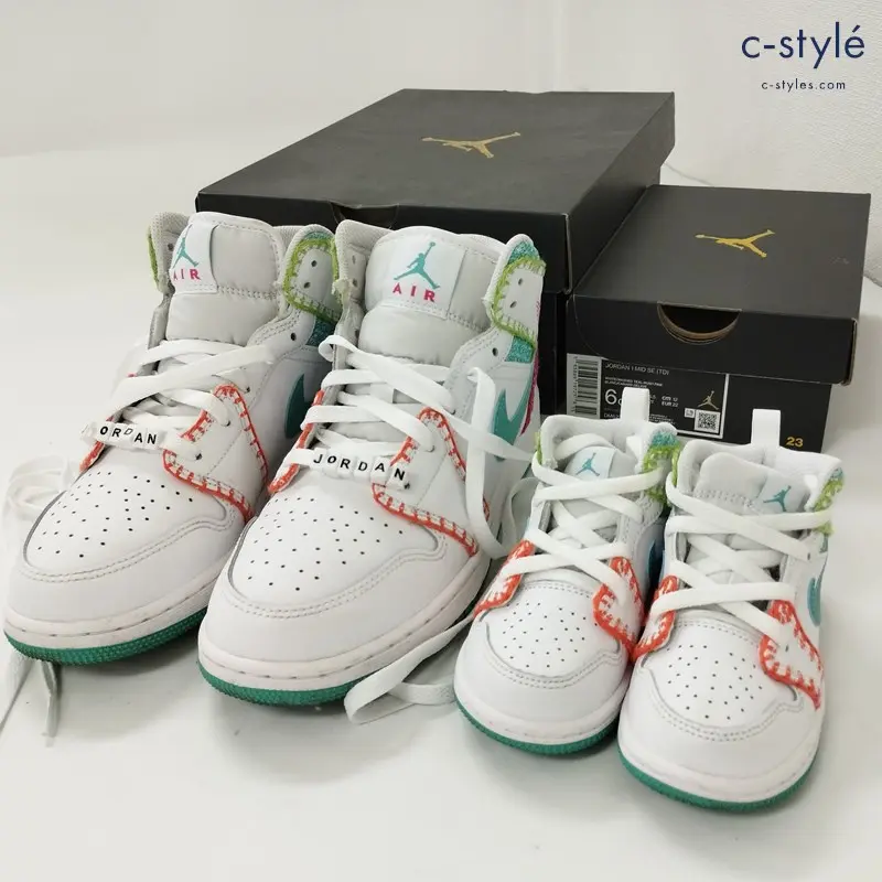 NIKE ナイキ AIR JORDAN 1 MID SE(GS) 6.5Y JORDAN 1MID SE(TD) 6c マルチカラー レディース キッズ