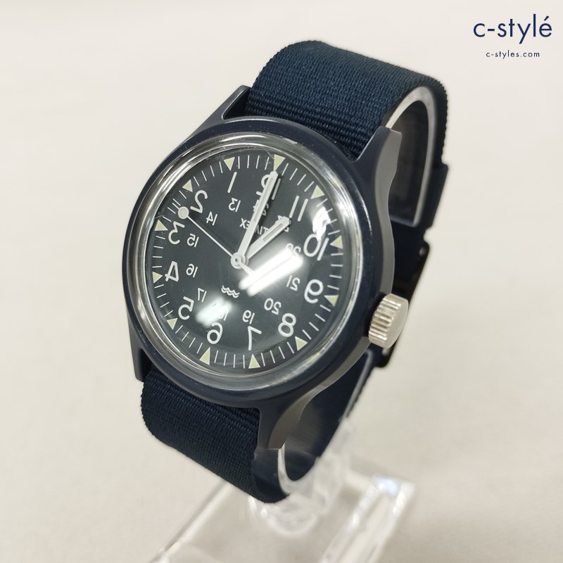 TIMEX ENGINEERED GARMENTS×BEAMS BOY×TIMEX Camper Special ネイビー ミラー反転 反転文字 クォーツ