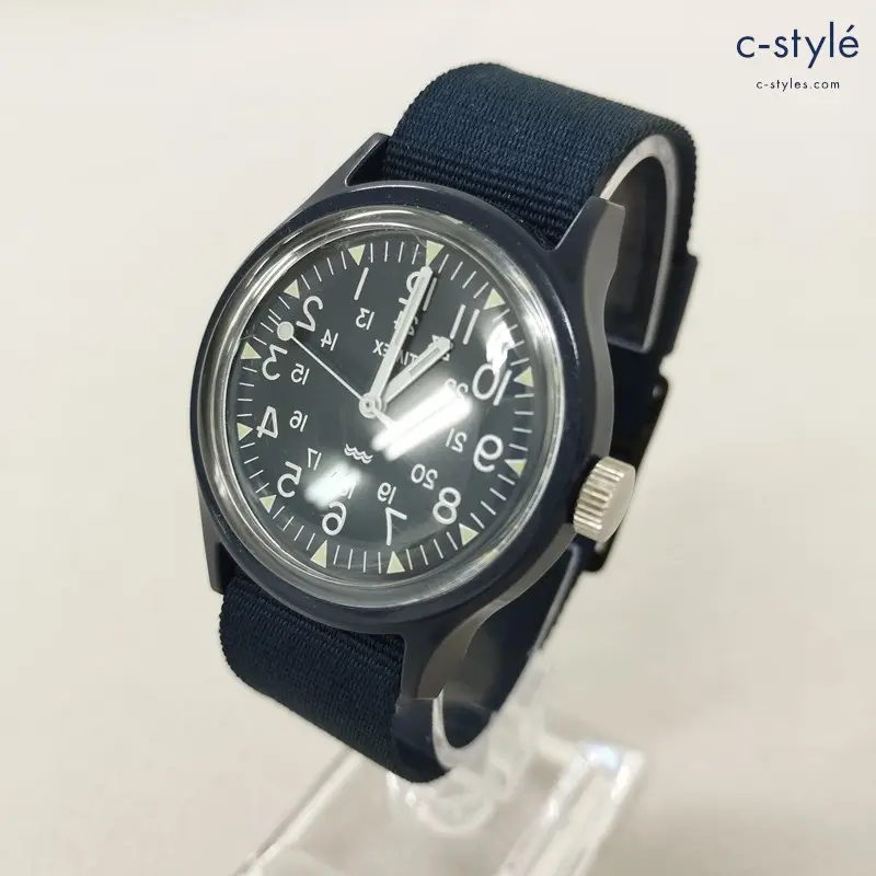 TIMEX ENGINEERED GARMENTS×BEAMS BOY×TIMEX Camper Special ネイビー ミラー反転 反転文字 クォーツ
