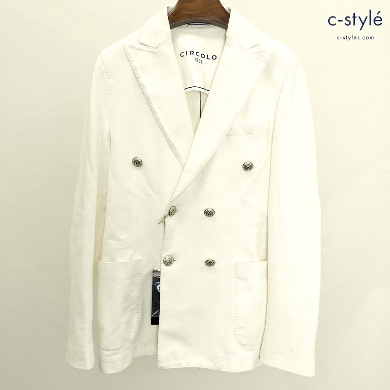 CIRCOLO 1901 チルコロ ブレザー 42 ホワイト 銀ボタン