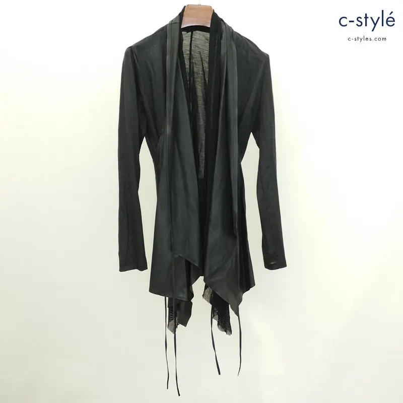 bajra バジュラ カーディガン 3 ブラック 羊革 レザー NO.111FL04 メッシュ 取り外し可能ベスト