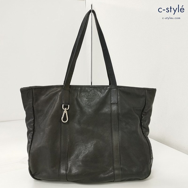 PRADA プラダ レザートートバッグ ブラック イタリア製 鞄 カバン