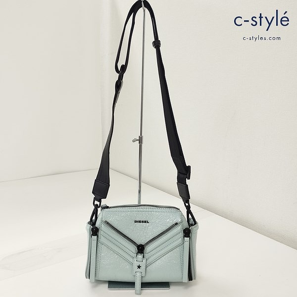 DIESEL ディーゼル ミニショルダーバッグ 水色 レザー レディース