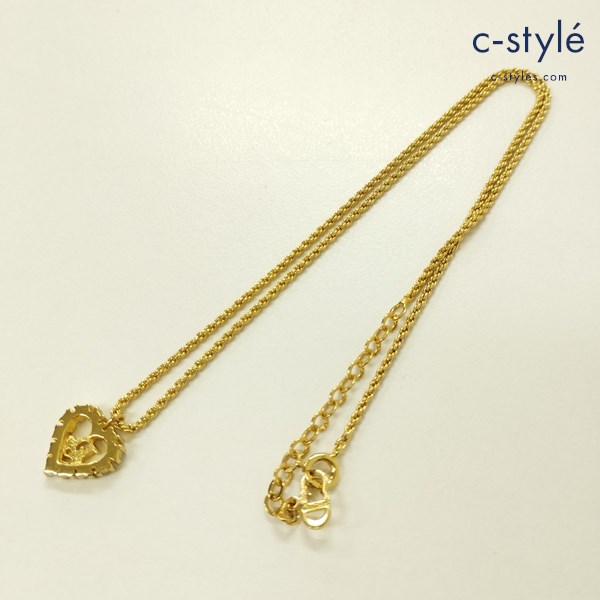 Christian Dior クリスチャンディオール ネックレス ゴールド ハート ロゴ アクセサリー