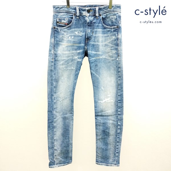 DIESEL ディーゼル THOMMER-T デニムパンツ 30 インディゴ 0870Q ダメージ加工 イタリア製 ジーンズ