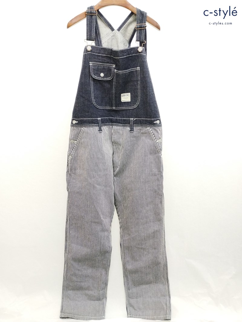 児島ジーンズ コジマジーンズ オーバーオール L インディゴ 切り替え 日本製 綿100