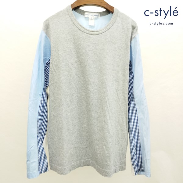 COMME des GARCONS SHIRT コムデギャルソン シャツ Tシャツ M マルチカラー 長袖 袖切替 綿100 フランス製