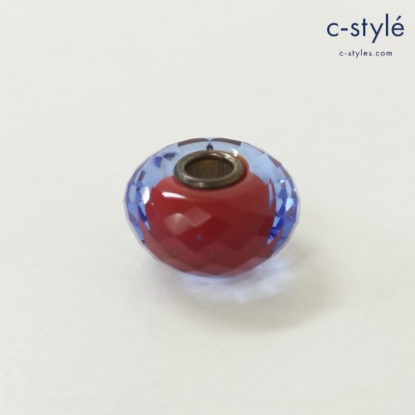 TROLLBEADS トロールビーズ ビーズチャーム ブルー×レッド アクセサリー ガラス ユニセックス