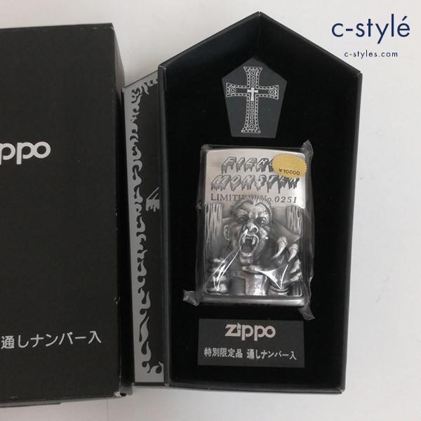 ZIPPO ジッポー FIERCE MONSTER ドラキュラ 特別限定品 通しナンバー入 オイルライター シルバー 喫煙具