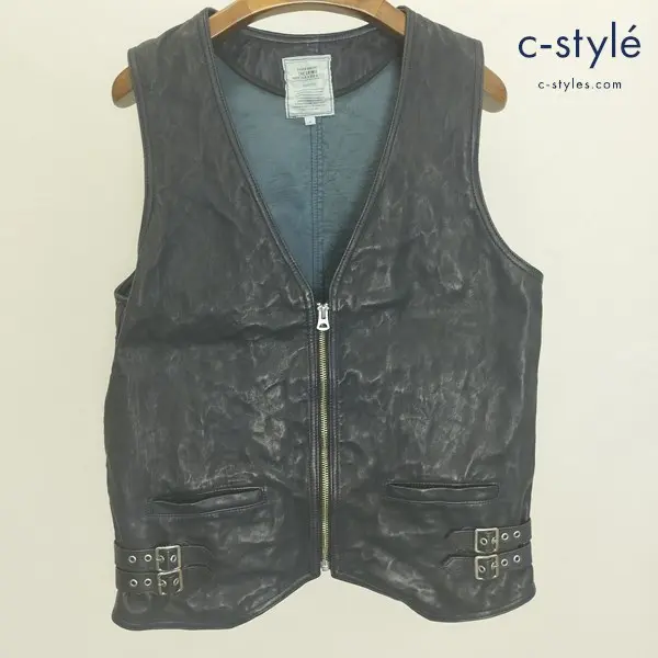 THE CRIMIE クライミー レザーベスト M ブラック系 牛革 ライダース バイカー