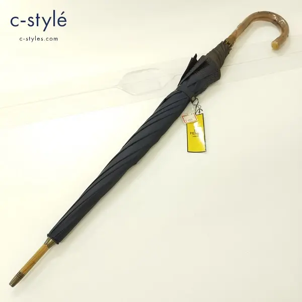 FENDI フェンディ 長傘 KS6200 ムーンバット製 ズッカ柄 ネイビー