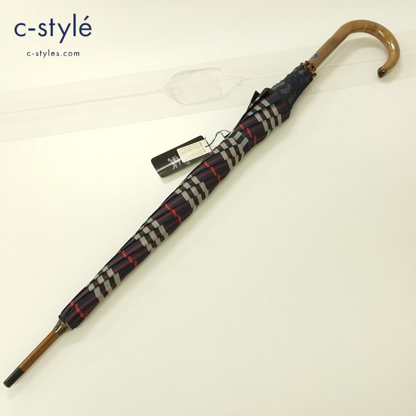 BURBERRYS バーバリー 長傘 KS1580 チェック柄 雨具 ネイビー系