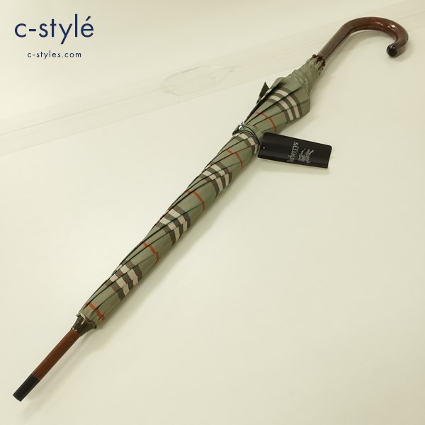 BURBERRYS 長傘 KS1580 チェック柄 雨具 グリーン