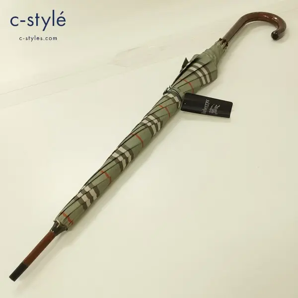 BURBERRYS 長傘 KS1580 チェック柄 雨具 グリーン