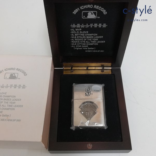 ZIPPO ジッポー 2001 ICHIRO RECORD オイルライター シルバー イチロー 新人王 限定 シリアルナンバー入り
