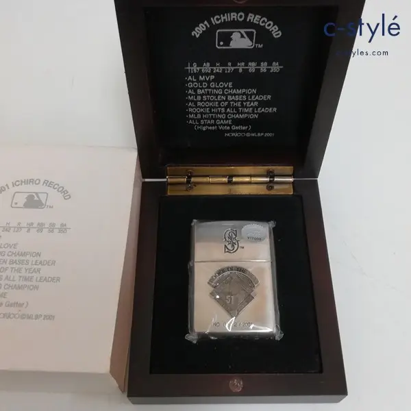 ZIPPO ジッポー 2001 ICHIRO RECORD オイルライター シルバー イチロー 新人王 限定 シリアルナンバー入り