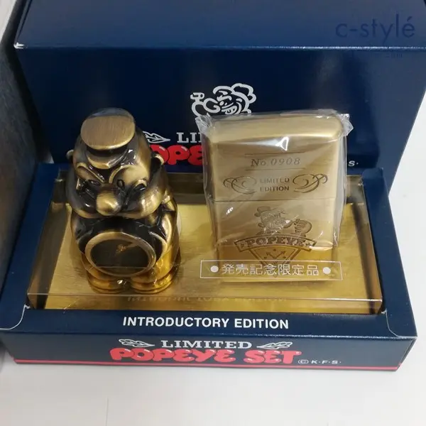 ZIPPO ジッポー POPEYE 限定クロック発売記念セット オイルライター ゴールド MINI CLOCK＆LIGHTER