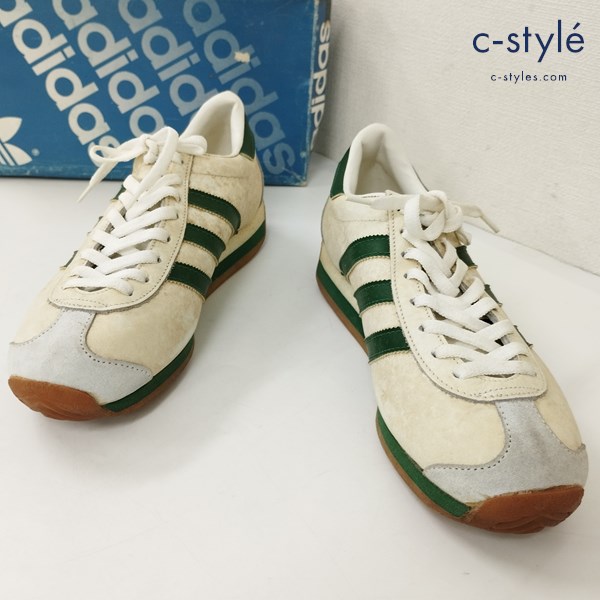 adidas アディダス COUNTRY カントリー スニーカー 7 ホワイト×グリーン AC1175 フランス製 ヴィンテージ