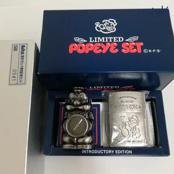 ZIPPO ジッポー POPEYE 限定クロック発売記念セット MINI CLOCK＆LIGHTER オイルライター シルバー 喫煙具