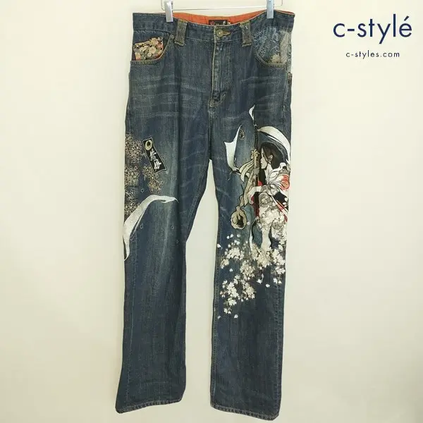 抜刀娘 バットウムスメ 結愛一反木綿 ジーンズ 36 インディゴ デニムパンツ ジーパン 綿100 No.272204