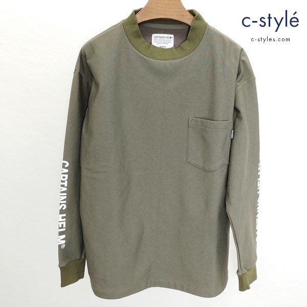 CAPTAINS HELM キャプテンズヘルム HEAT WARMER LIS POCKET TEE M オリーブ ロングスリーブ 長袖 日本製