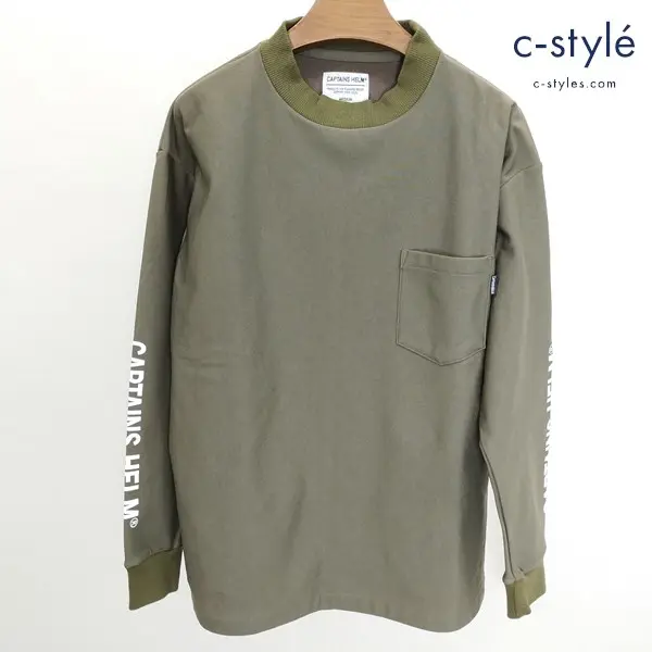 CAPTAINS HELM キャプテンズヘルム HEAT WARMER LIS POCKET TEE M オリーブ ロングスリーブ 長袖 日本製