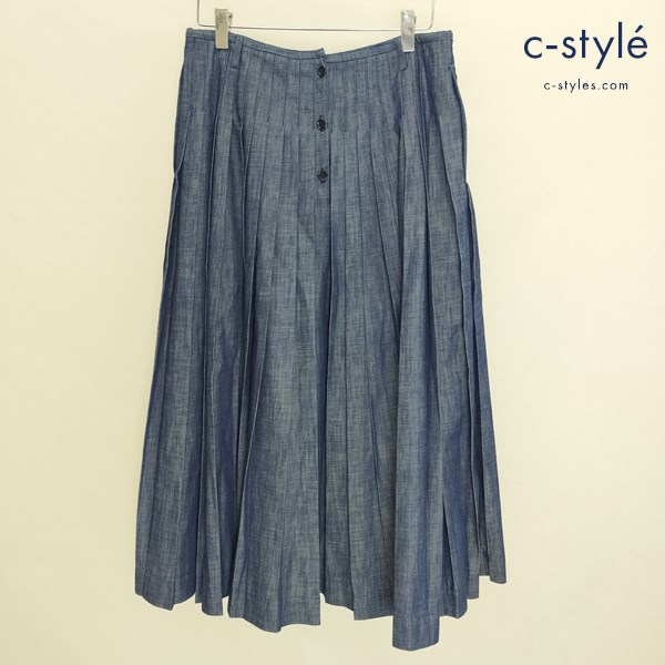 45R フォーティーファイブアール プリーツデニムスカート 2 インディゴ 綿100 巻きスカート レディース