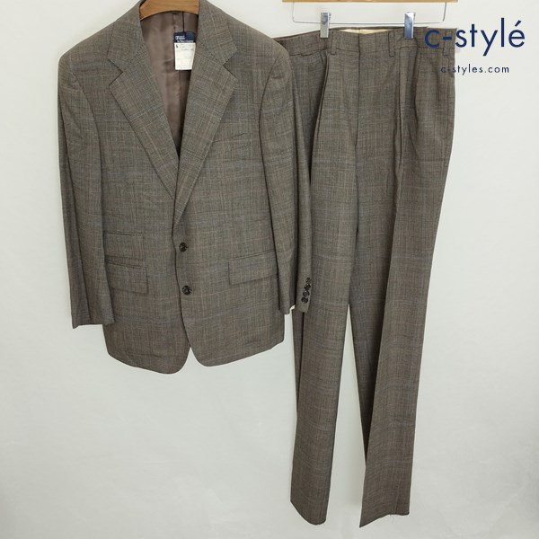 POLO RALPH LAUREN ポロ ラルフローレン 2Bスーツ セットアップ 96 AB5 ブラウン グレンチェック 毛100