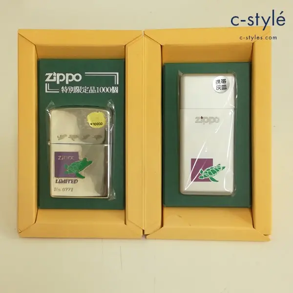 ZIPPO ジッポー 特別限定品 亀 カメ 携帯灰皿付 オイルライター シルバー 喫煙具