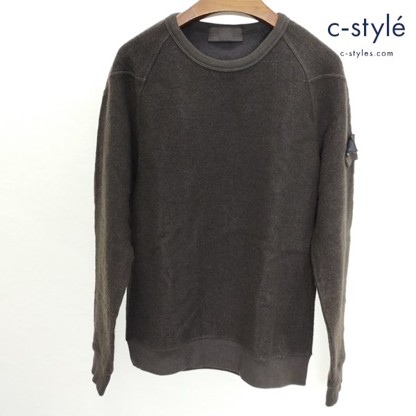 STONE ISLAND コットンウール クルーネック スウェット M ブラウン 7315654F5 長袖 ワッペン付き