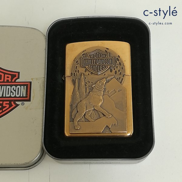 ZIPPO ジッポー HARLEY-DAVIDSON ハーレーダビッドソン ウルフ Brass オイルライター ゴールド 喫煙具