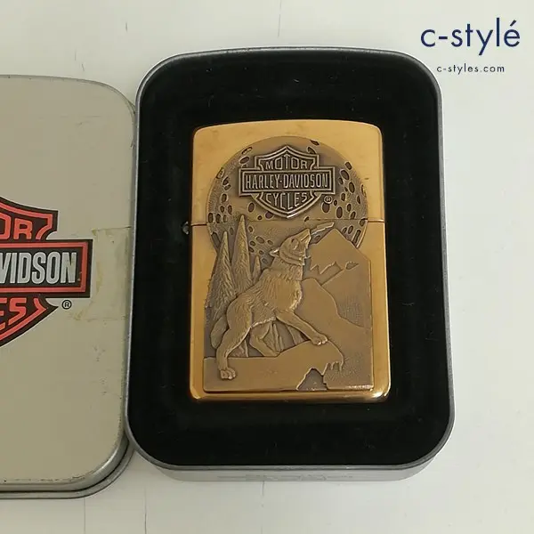 ZIPPO ジッポー HARLEY-DAVIDSON ハーレーダビッドソン ウルフ Brass オイルライター ゴールド 喫煙具