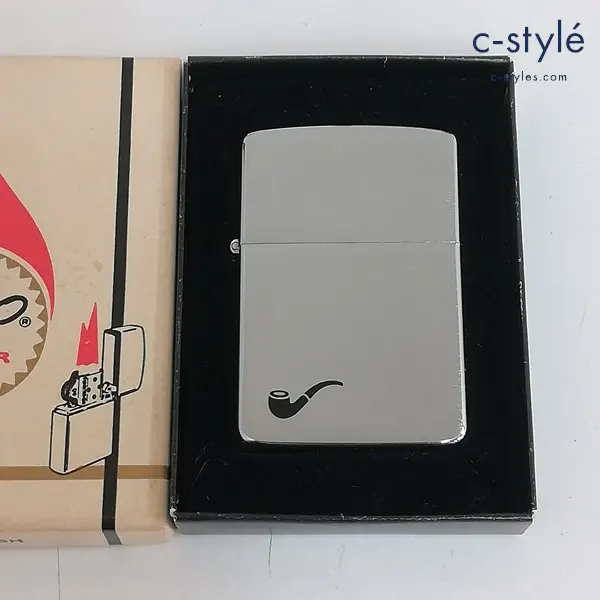 ZIPPO ジッポー パイプ用 オイルライター シルバー パイプ柄 1985年製 喫煙具