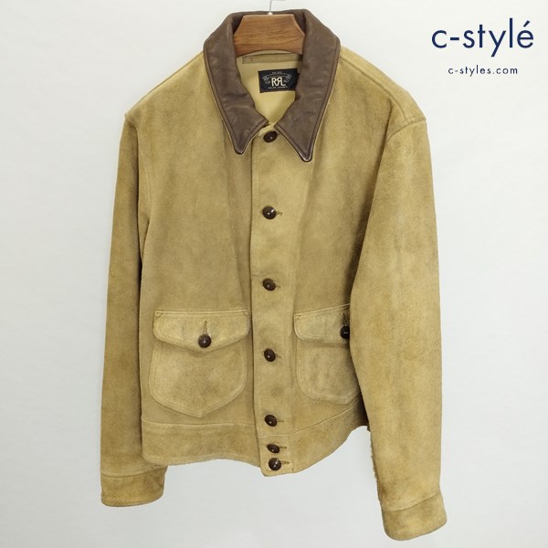 RRL ダブルアールエル スエードジャケット L イエロー系 レザージャケット 牛革 長袖