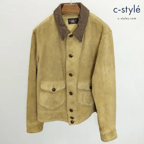 RRL ダブルアールエル スエードジャケット L イエロー系 レザージャケット 牛革 長袖