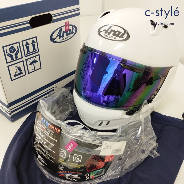 Arai アライ ヘルメット フルフェイス XD 59.60cm未満 ホワイト SNELL 2021年製 バイク用品