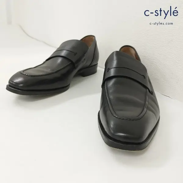 Ermenegildo Zegna エルメネジルドゼニア ローファー US8 ブラック イタリア製 レザーシューズ