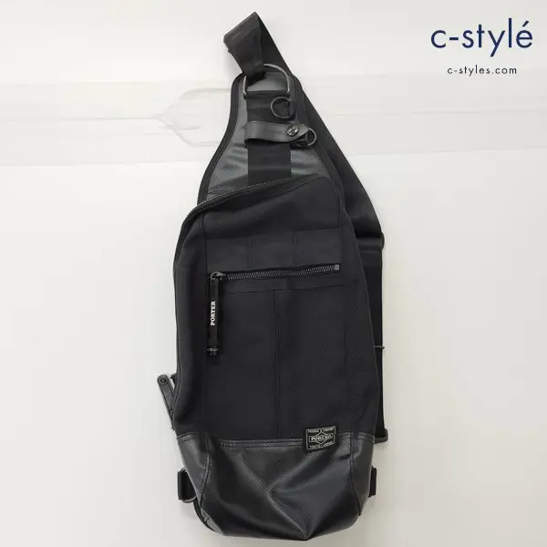 PORTER ポーター ヒーススリングショルダーバッグ ブラック ボディバッグ 日本製 吉田カバン