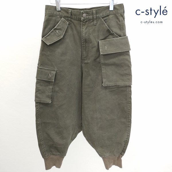 glamb グラム サルエルカーゴパンツ 1 カーキ ミリタリー