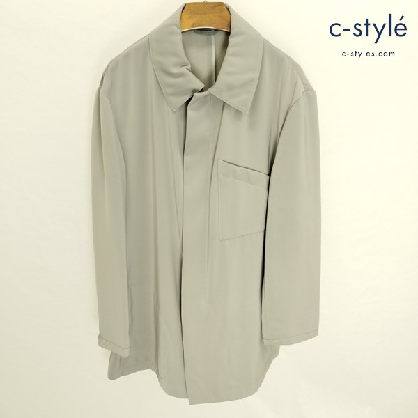 GIORGIO ARMANI ジョルジオ アルマーニ ジップシャツジャケット 50 グレー系 イタリア製 長袖