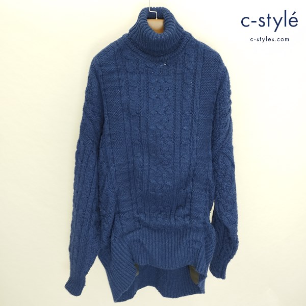 noir Kei ninomiya ノワールケイニノミヤ ケーブルニットプルオーバー S ブルー系 ウール100% レディース